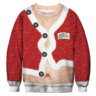 Men's sweater pull homme Ugly Christmas Sweater Santa Claus 3d Loose Hoodie Men Women christmas sweater men pull noel homme